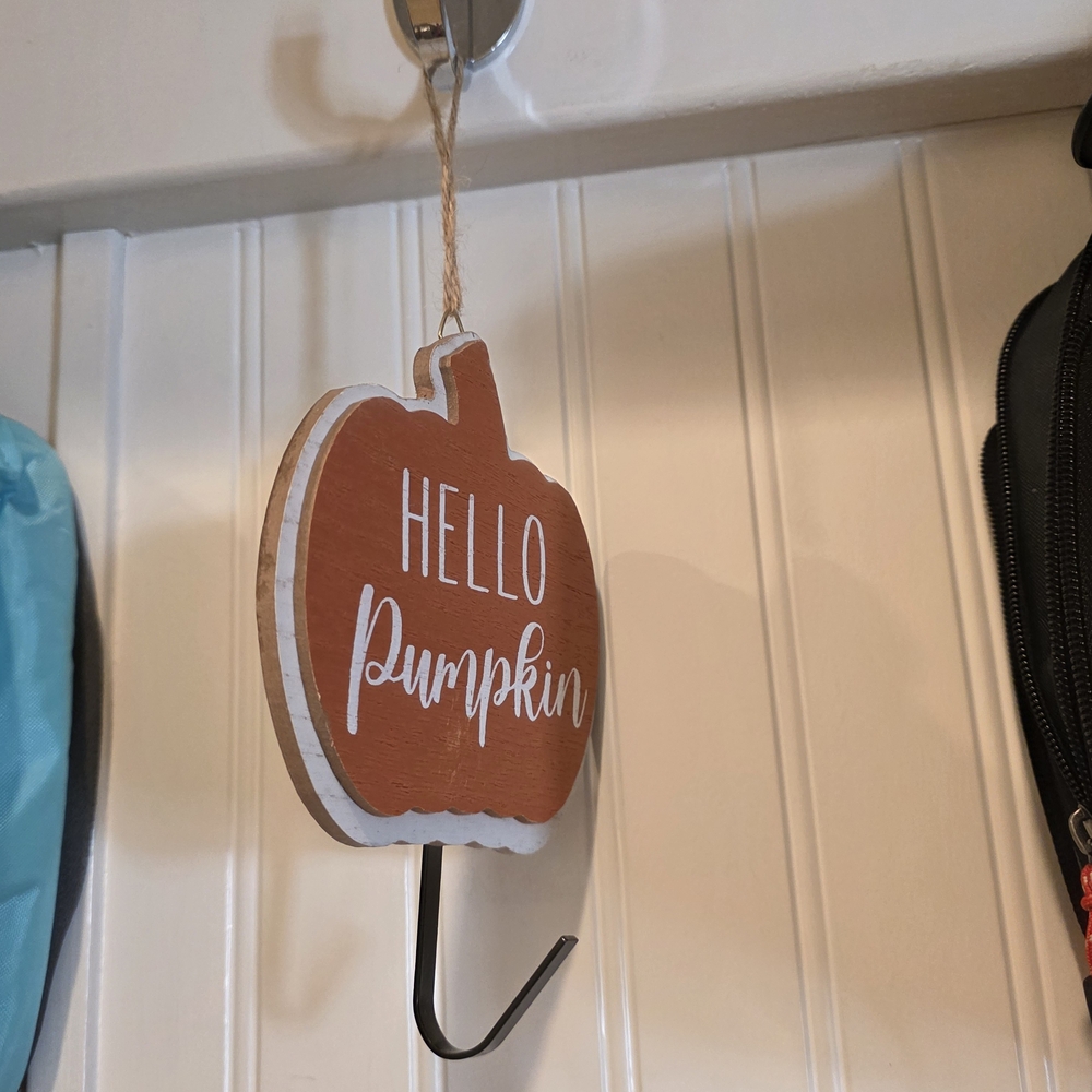 Hello Pumpkin Orange Hanging Wall Hook - Home Wall Decor